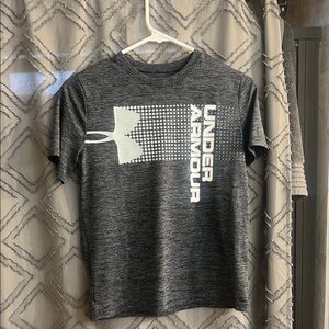 Under Armour Gray Heather Performance T‑Shirt with White Logo